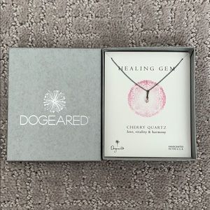 New Dogeared healing gem cherry quartz necklace